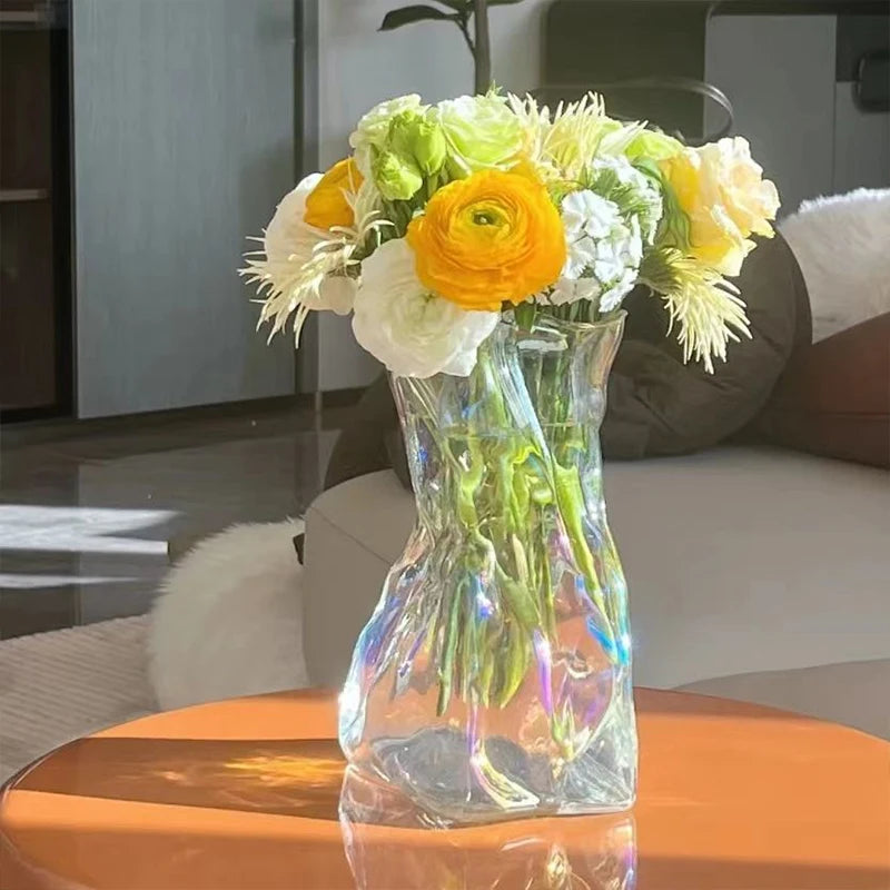 Vase en verre transparent pour fleur