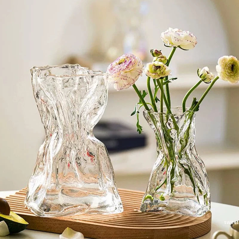 Vase en verre transparent pour fleur