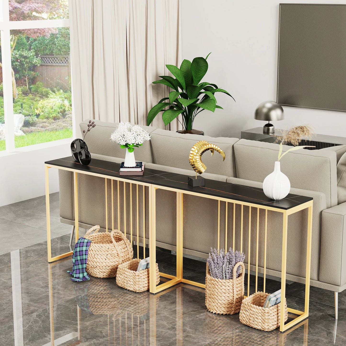 Table Console Moderne en Marbre
