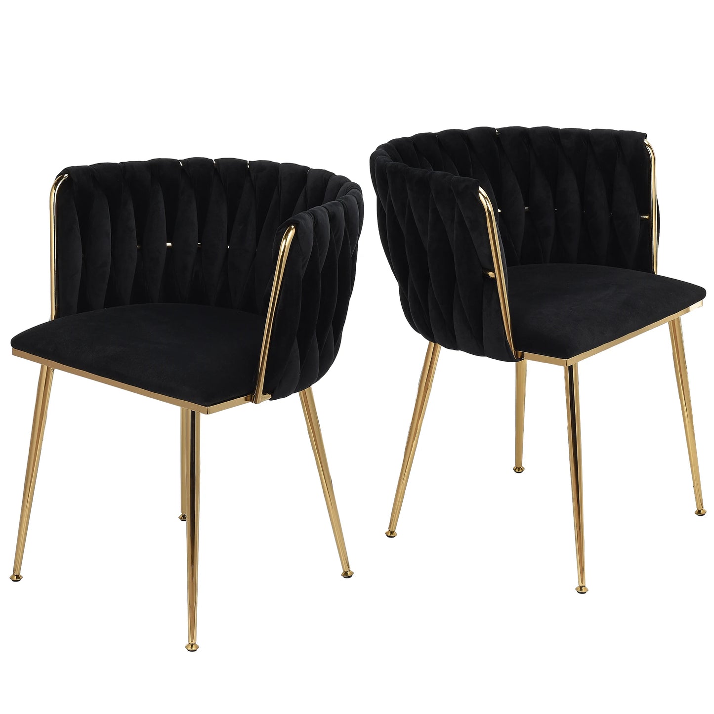 2x chaises de salle à manger luxueuses en velours