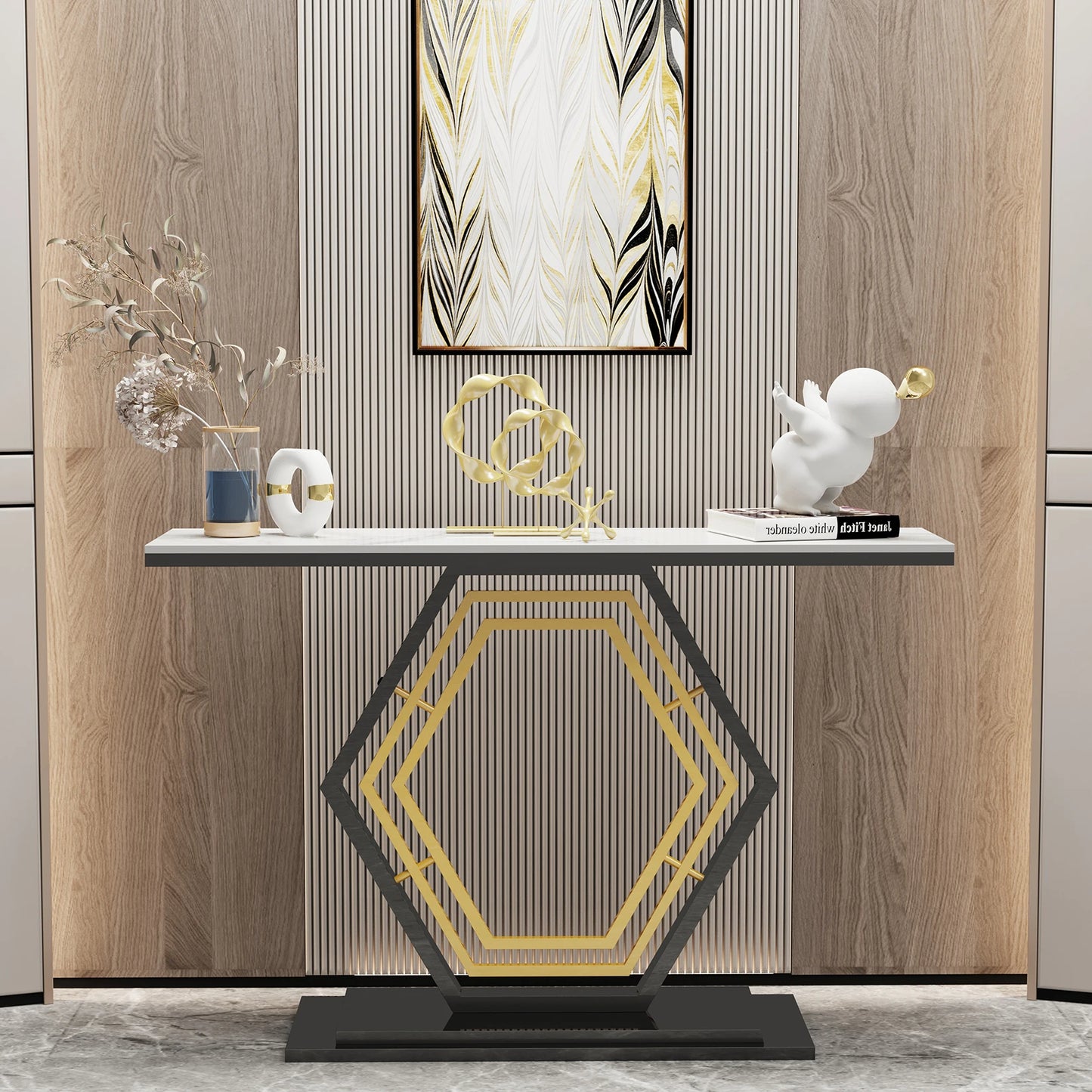 Table console en métal