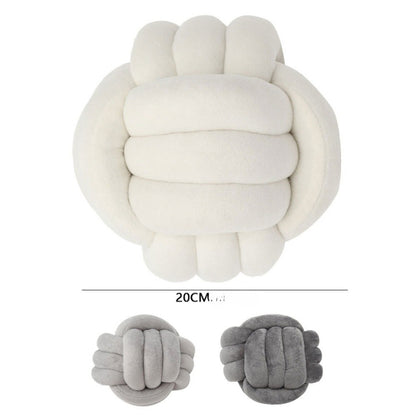 Coussin rond noué en velours pour enfant