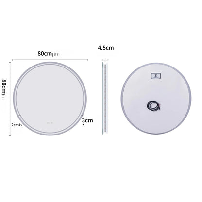 Grand miroir rond à éclairage LED intelligent