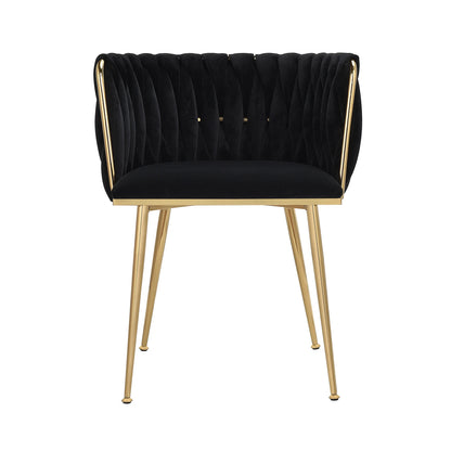 2x chaises de salle à manger luxueuses en velours