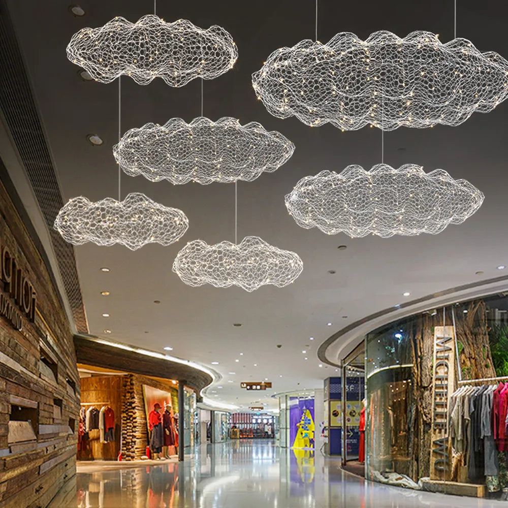 Plafonnier métallique LED design nuage creux