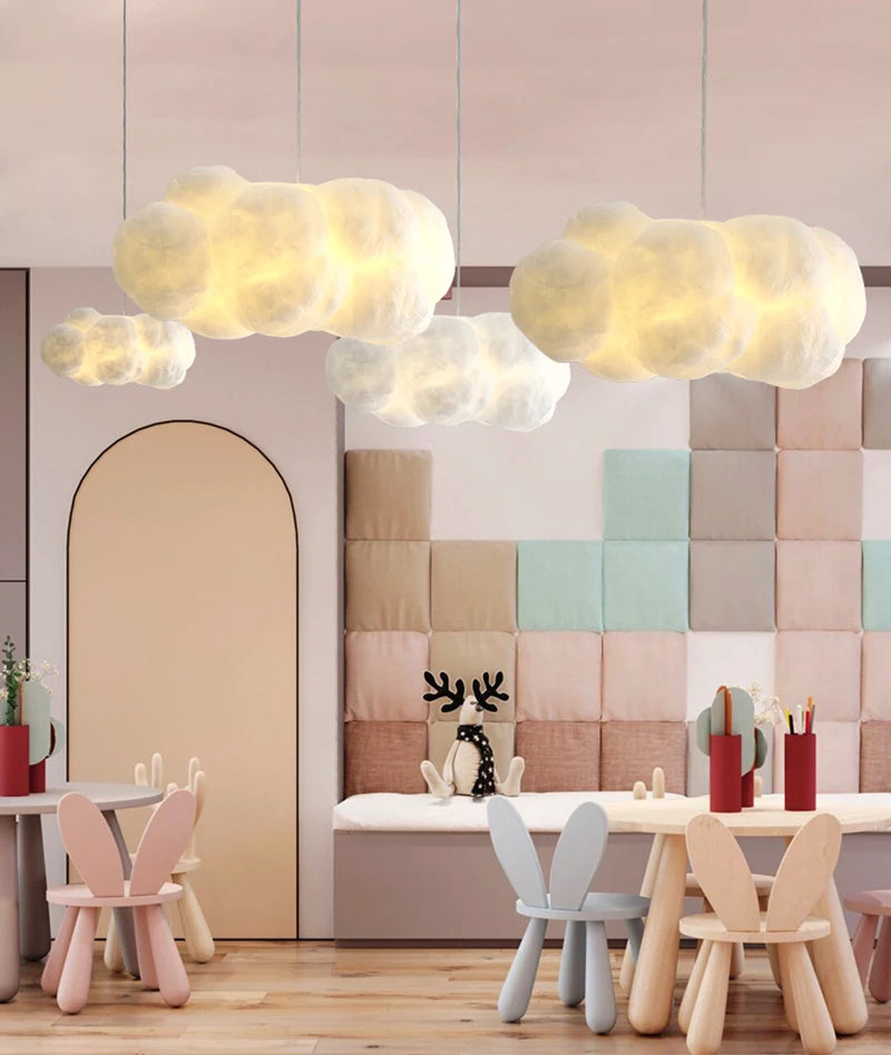 Plafonnier LED suspendu en forme de nuage flottant