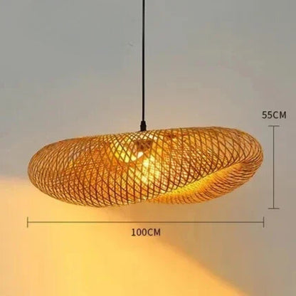 Plafonnier à suspension LED en bambou