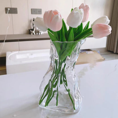 Vase en verre transparent pour fleur