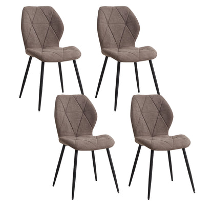 Chaises de salle à manger en tissu de lin rembourré