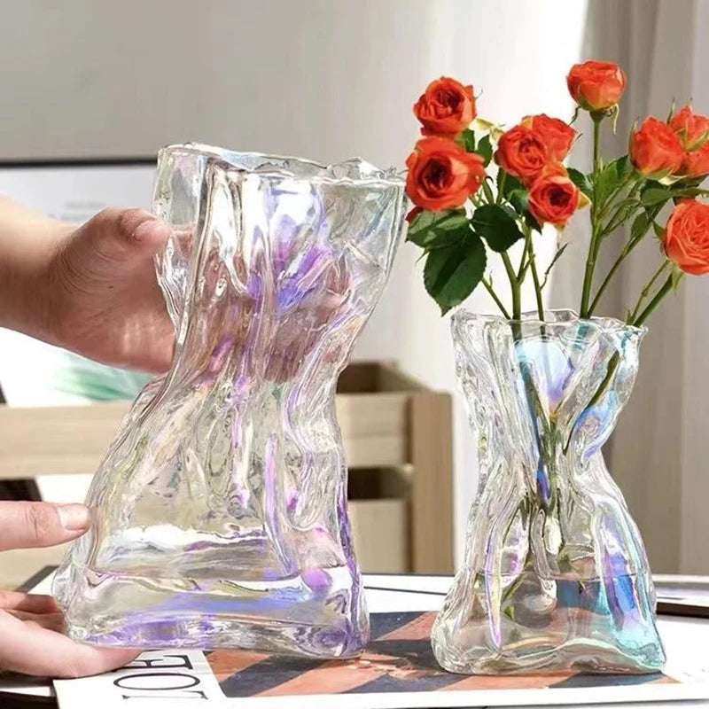 Vase en verre transparent pour fleur