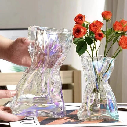 Vase en verre transparent pour fleur