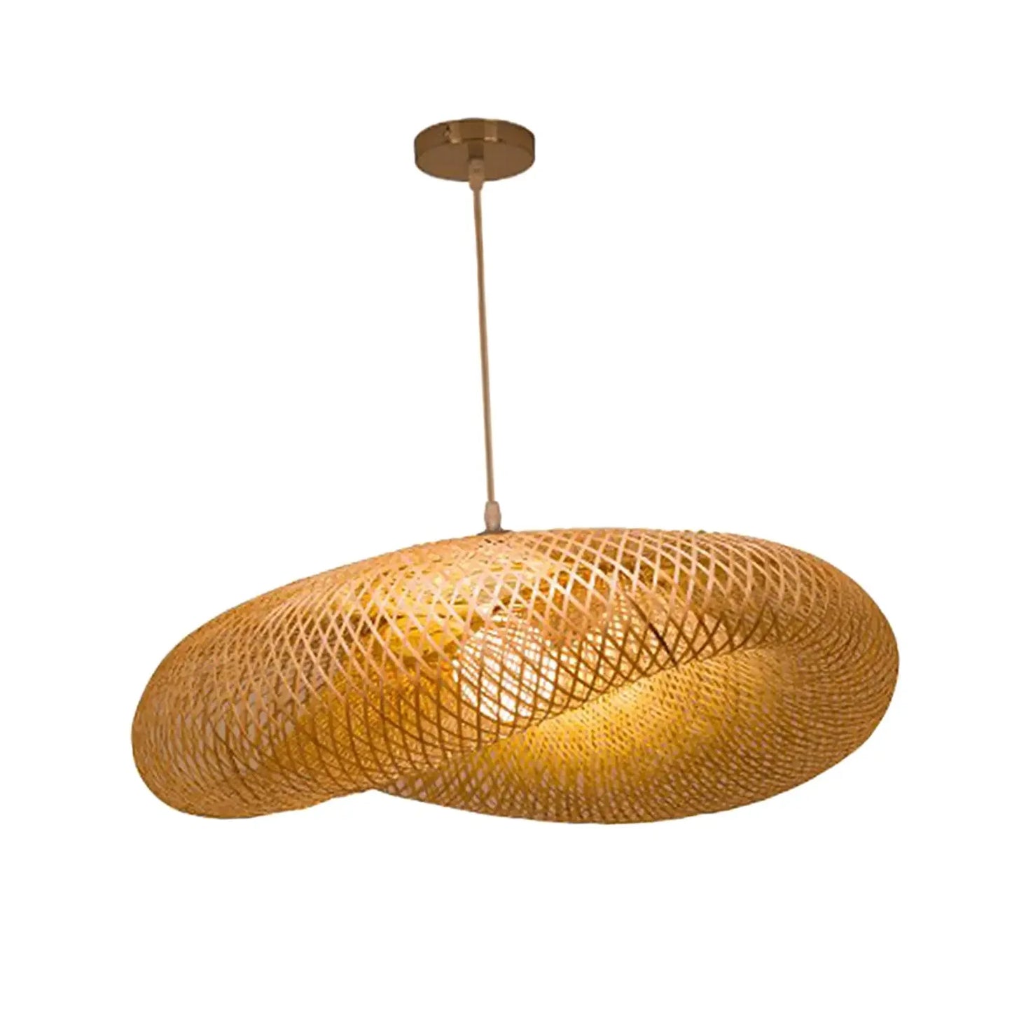 Plafonnier à suspension LED en bambou