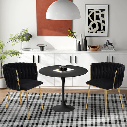 2x chaises de salle à manger luxueuses en velours