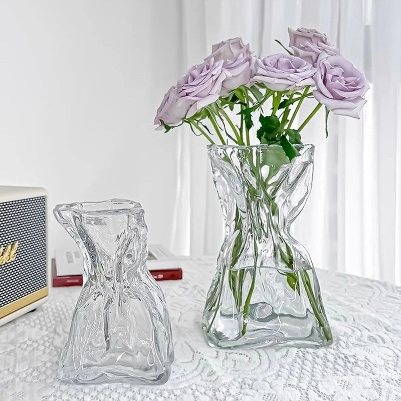 Vase en verre transparent pour fleur