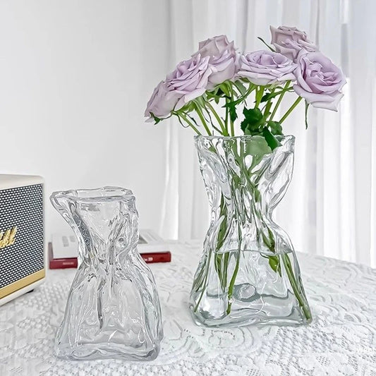 Vase en verre transparent pour fleur