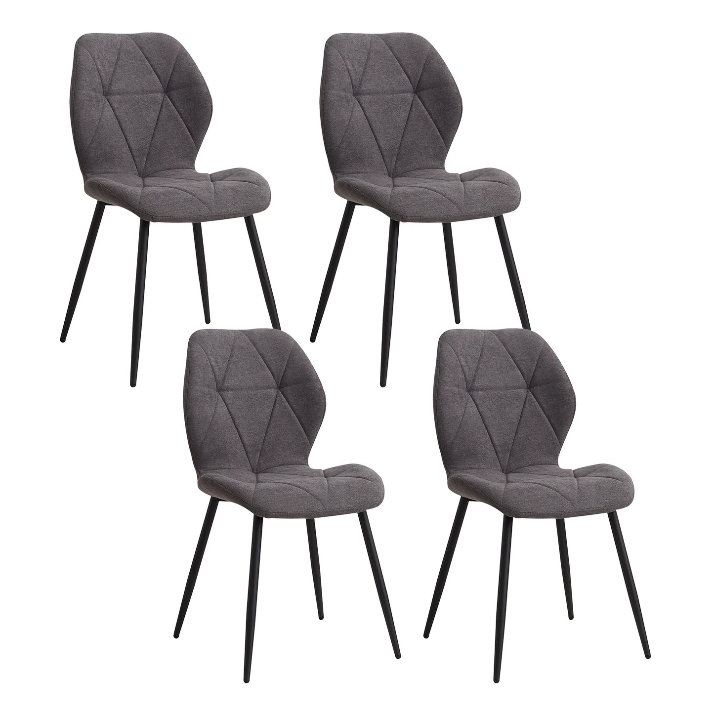 Chaises de salle à manger en tissu de lin rembourré
