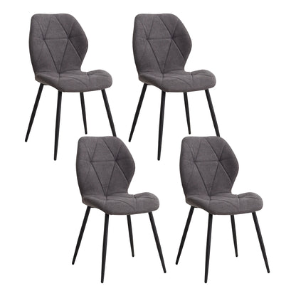 Chaises de salle à manger en tissu de lin rembourré