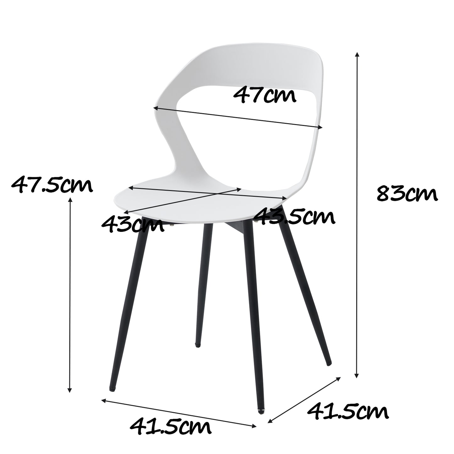 Ensemble de 4 Chaises nordiques au design créatif