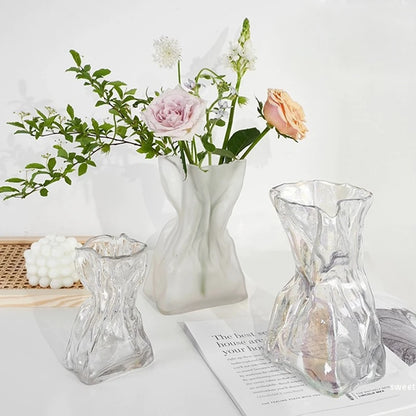 Vase en verre transparent pour fleur