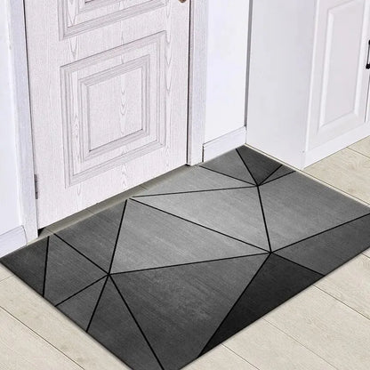 Tapis Géométrique Gris Moderne et Simple
