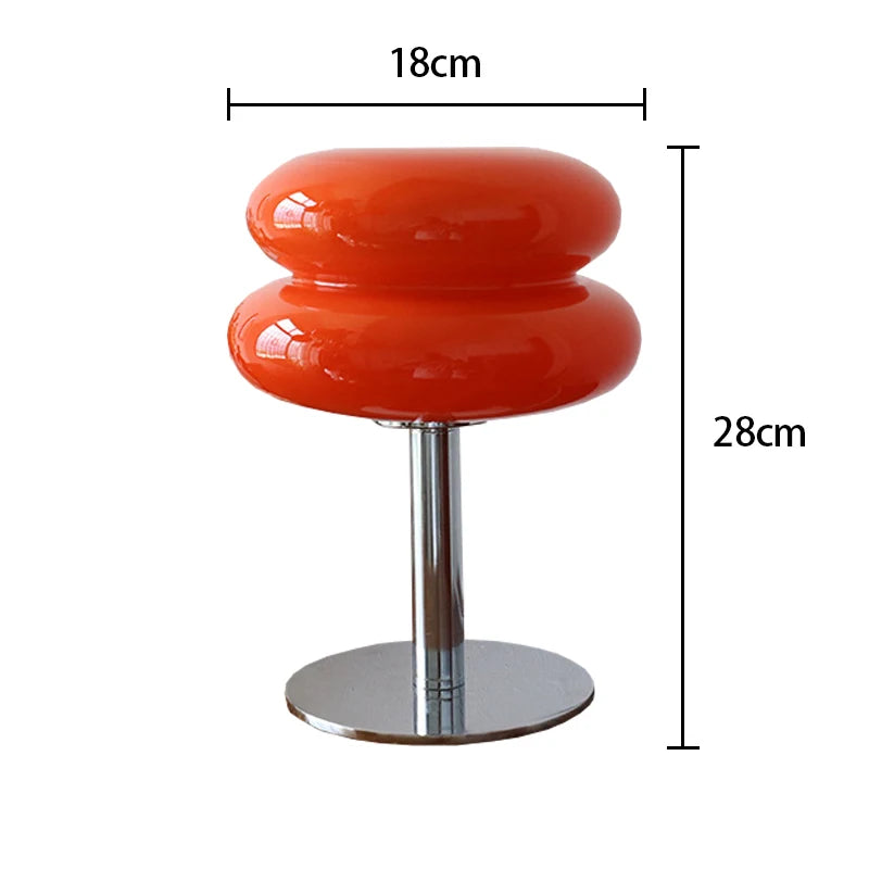 Lampe LED de table en verre macaron