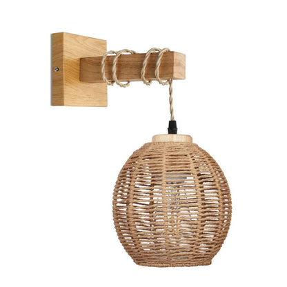Applique murale en bambou et rotin naturel