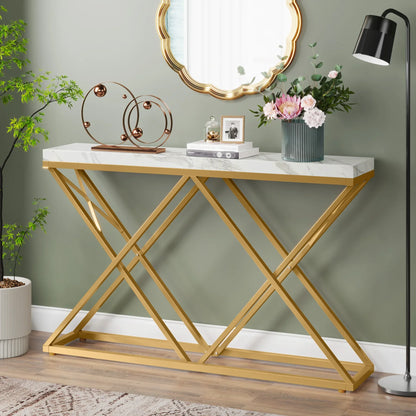 Table d'entrée moderne en console dorée