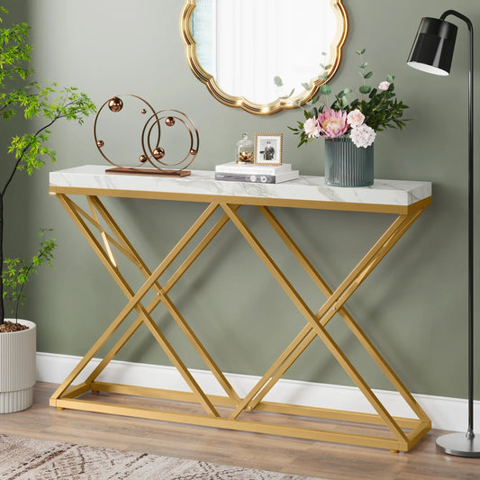 Table d'entrée moderne en console dorée
