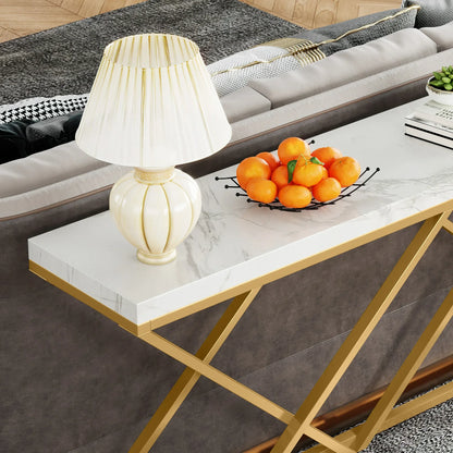 Table d'entrée moderne en console dorée