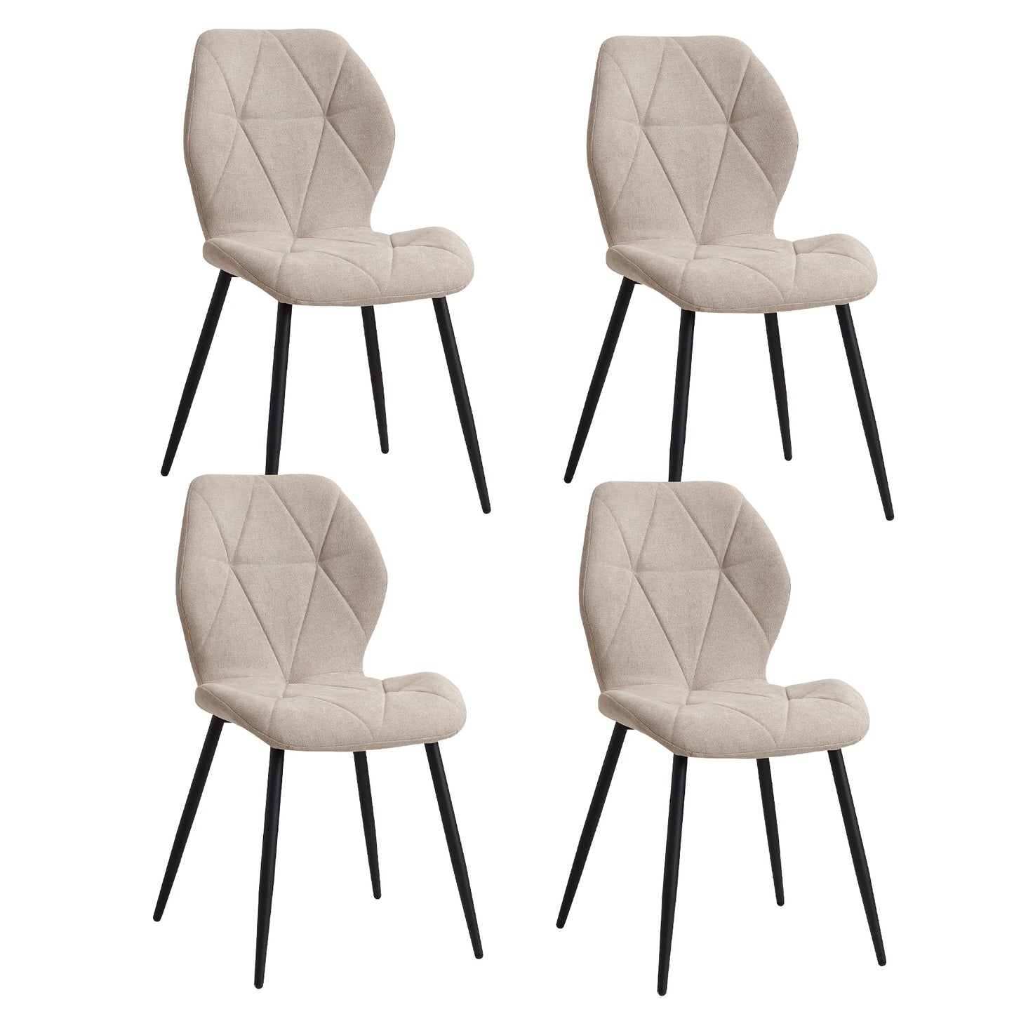 Chaises de salle à manger en tissu de lin rembourré