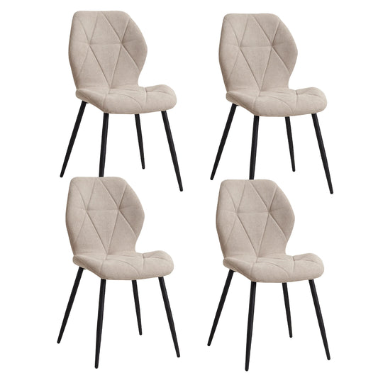 Chaises de salle à manger en tissu de lin rembourré