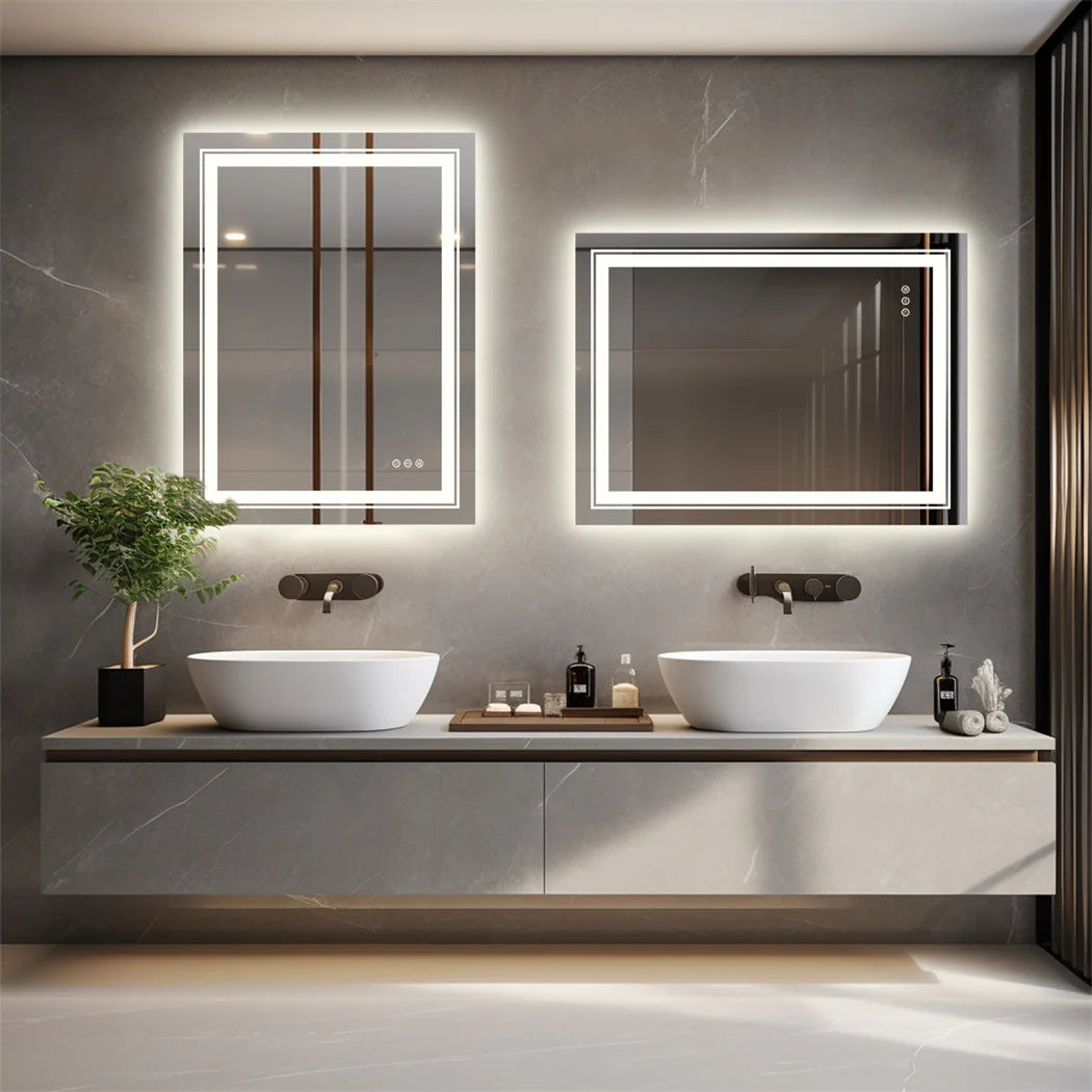 Miroir de salle de bain LED transparent