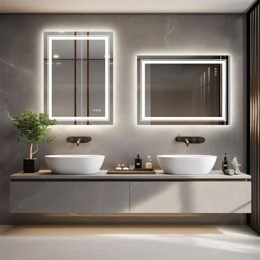 Miroir de salle de bain LED transparent
