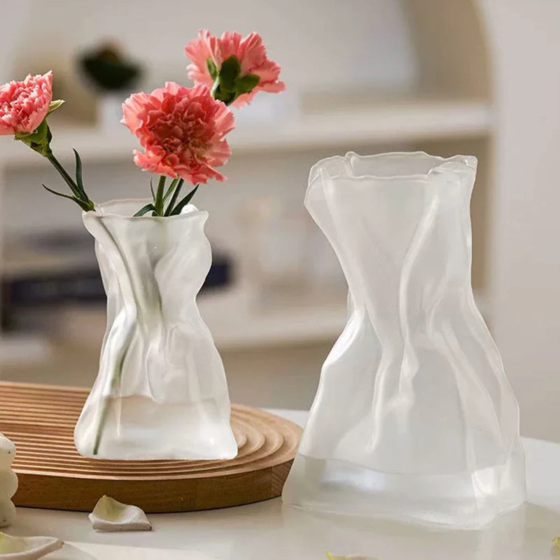 Vase en verre transparent pour fleur