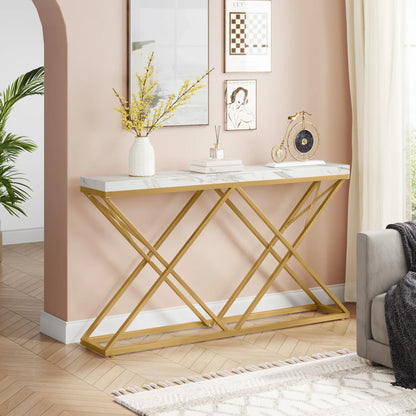 Table d'entrée moderne en console dorée
