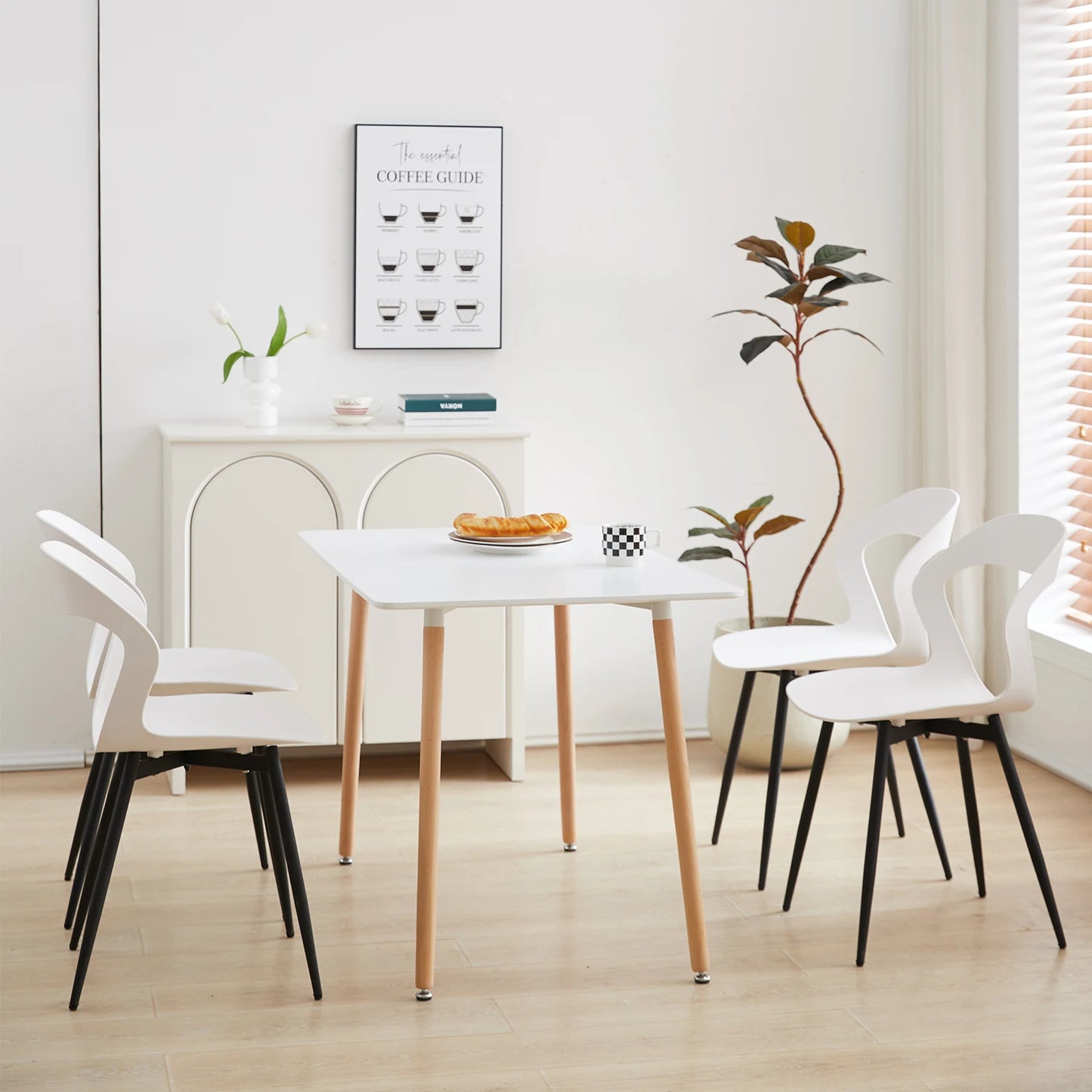 Ensemble de 4 Chaises nordiques au design créatif