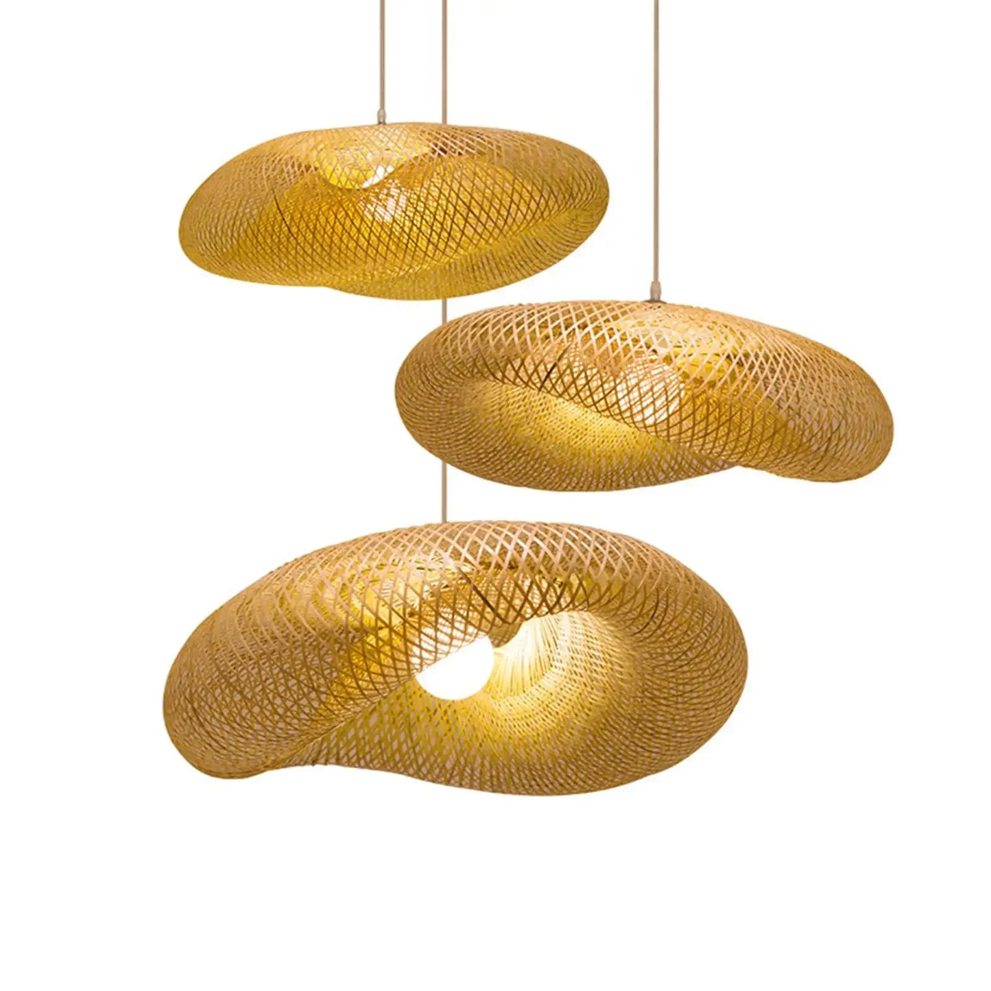 Plafonnier à suspension LED en bambou