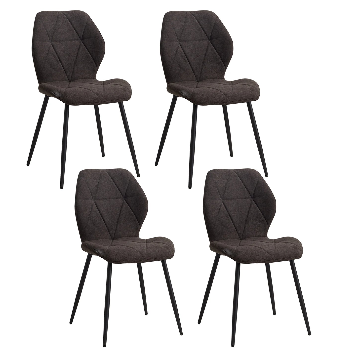 Chaises de salle à manger en tissu de lin rembourré