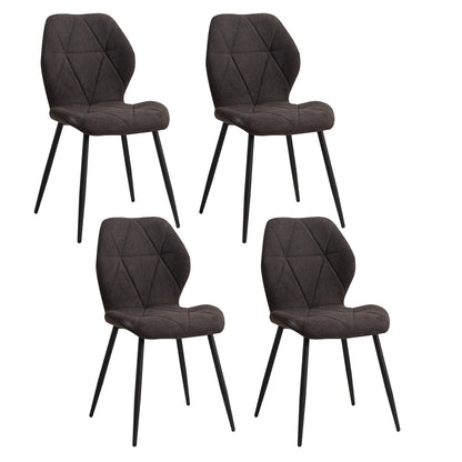 Chaises de salle à manger en tissu de lin rembourré