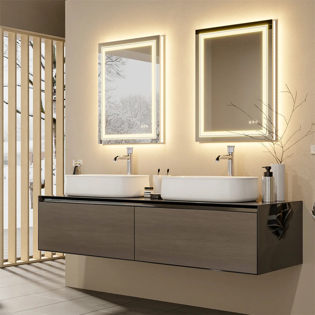 Miroir de salle de bain LED transparent