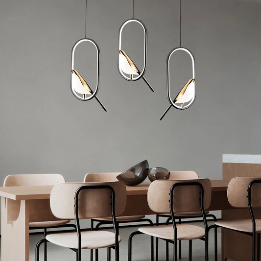 Lustre LED Nordique en forme d'oiseau