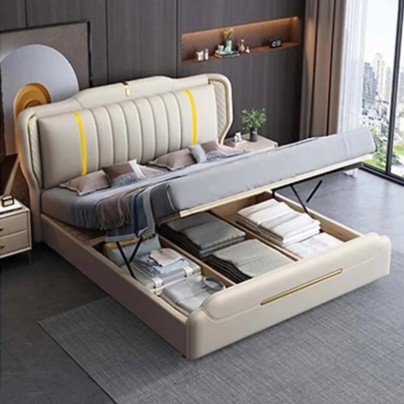Lit double de luxe multifonctionnel