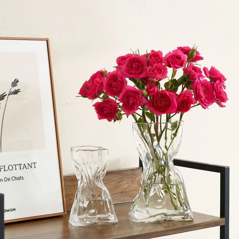 Vase en verre transparent pour fleur