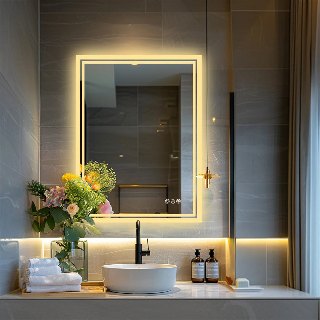 Miroir LED rétroéclairage pour salle de bain