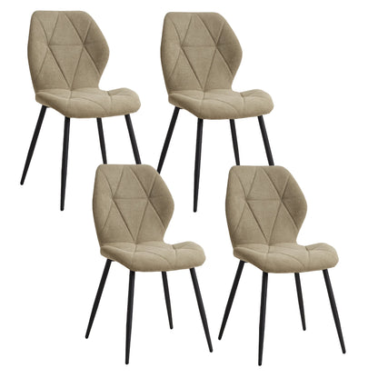 Chaises de salle à manger en tissu de lin rembourré
