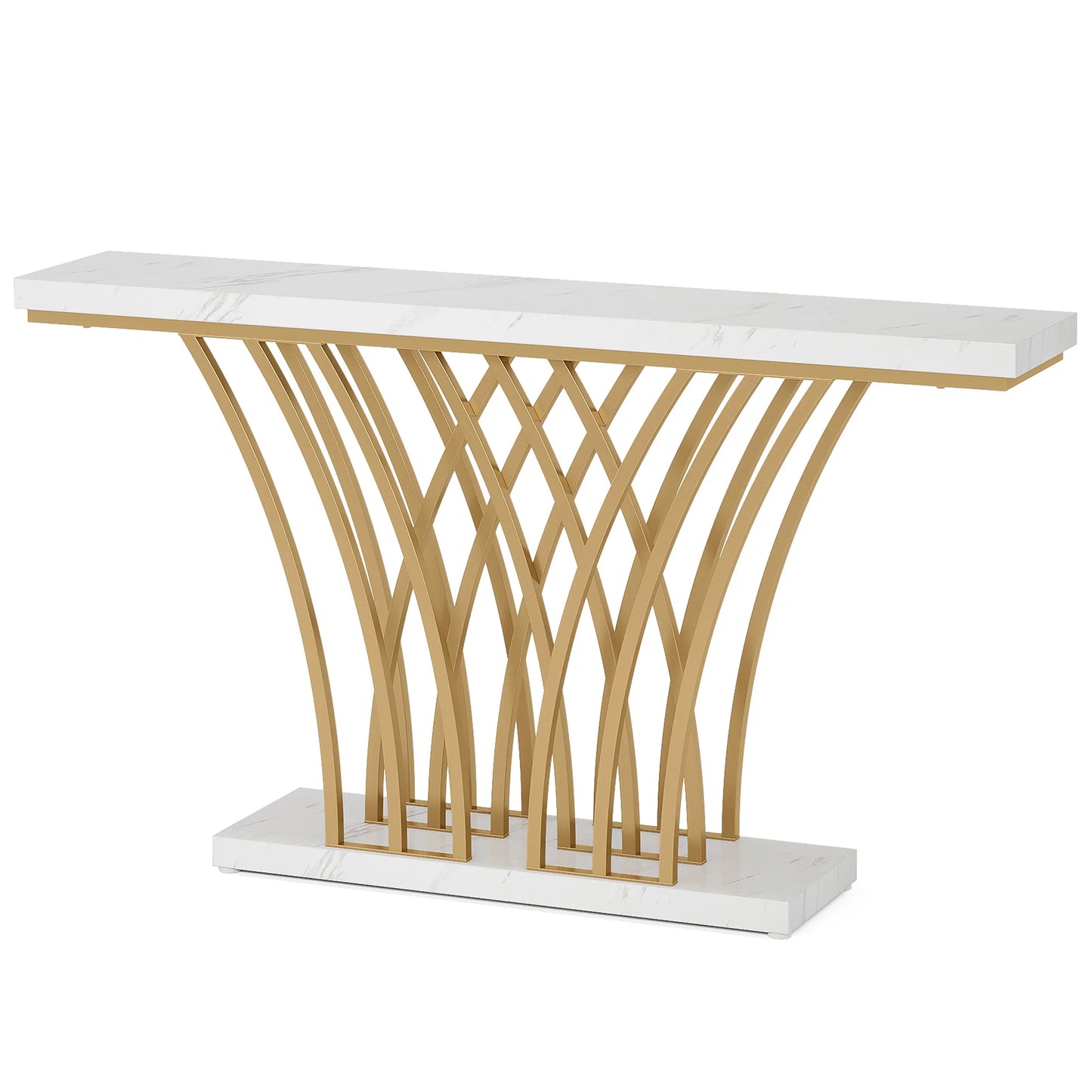 Table d'entrée moderne avec base métallique