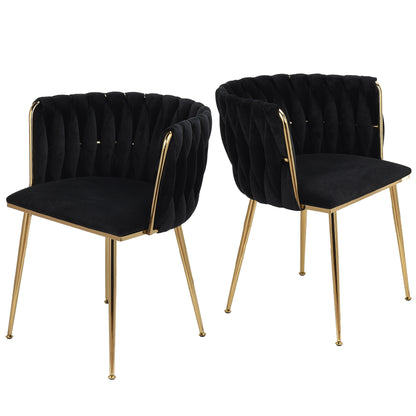 2x chaises de salle à manger luxueuses en velours