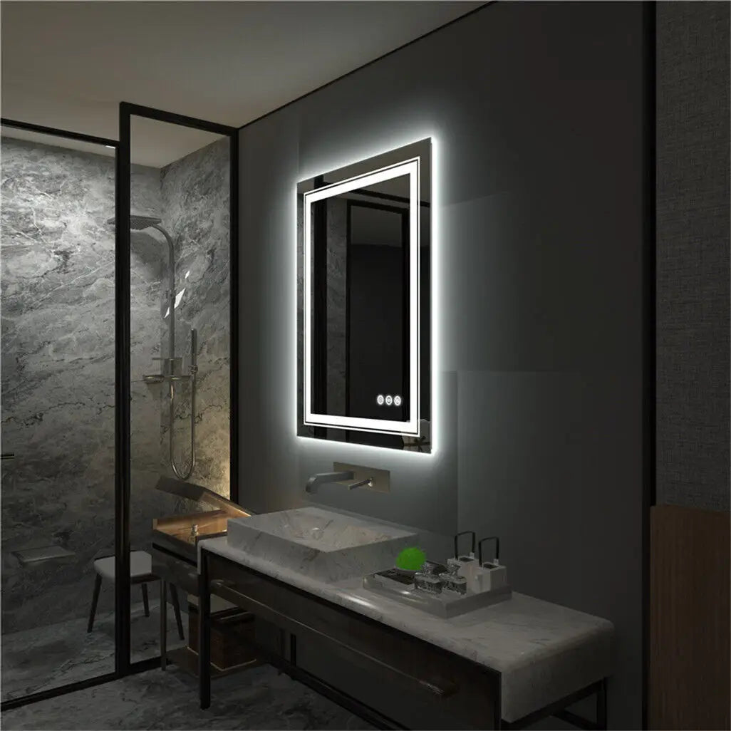 Miroir de salle de bain LED transparent