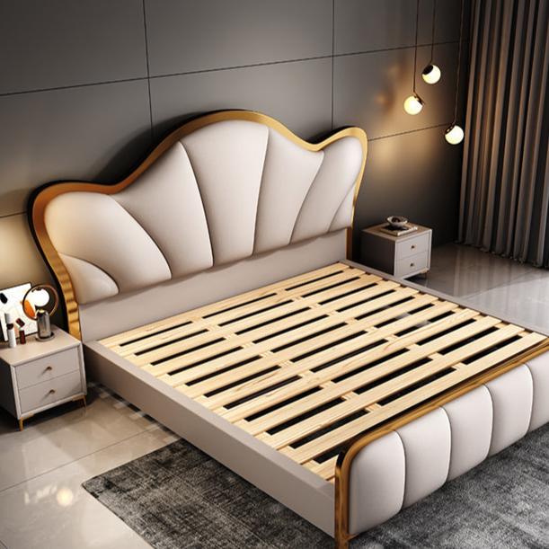 Lit double de luxe nordique bois moderne