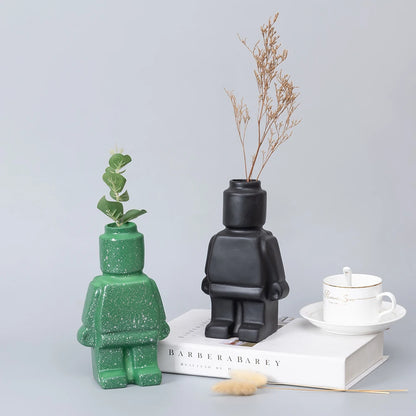 Vase Robot en Céramique de Style Nordique